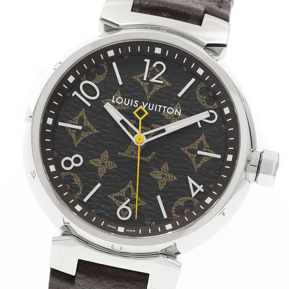 ルイ・ヴィトン LOUIS VUITTON QA072 タンブール モノグラム クォーツ メンズ _957015【中古】