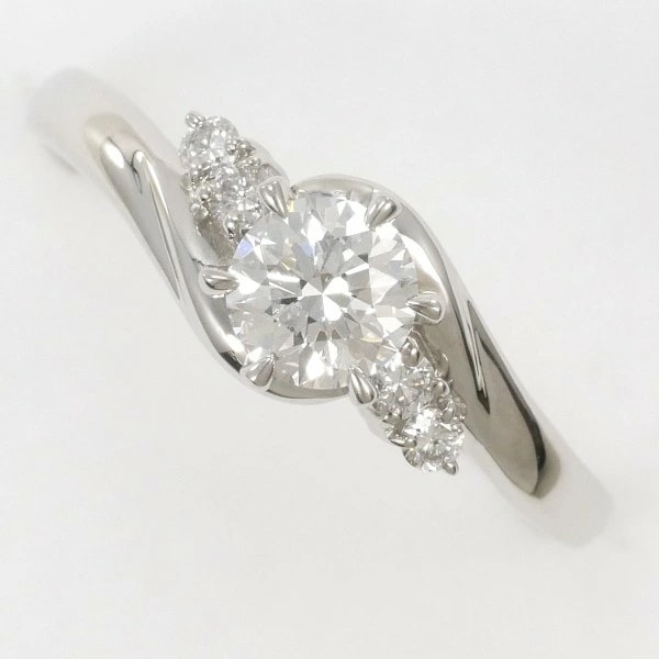 PT950 リング 12.5号 ダイヤ 0.406 VVS2 0.088 サファイア 鑑定書 中古