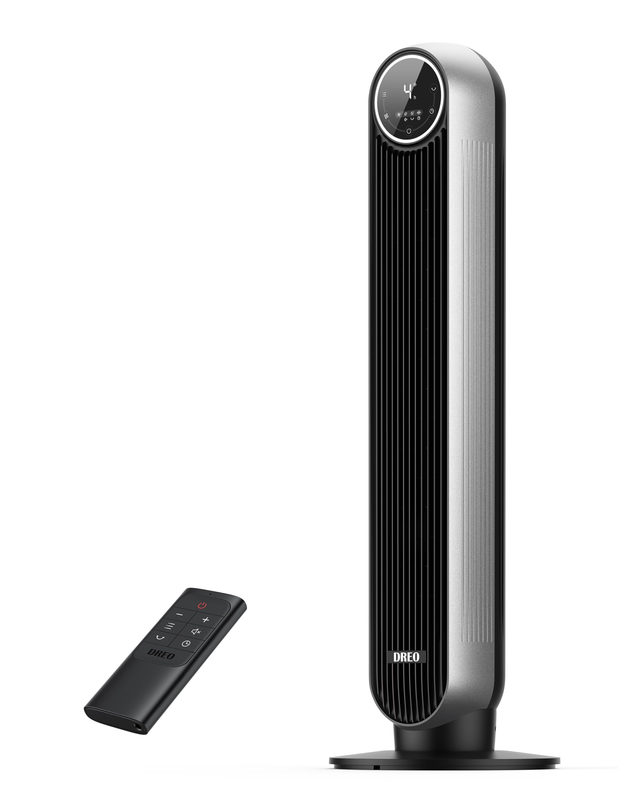 Dreo 扇風機 タワーファン 左右90自動首振り パワフル送風 7.3m/s 風量4段階 LEDディスプレイ 静音 リモコン付き タイマー付き 羽なし おしゃれ グッズ オフィス/脱衣所/寝室/居
