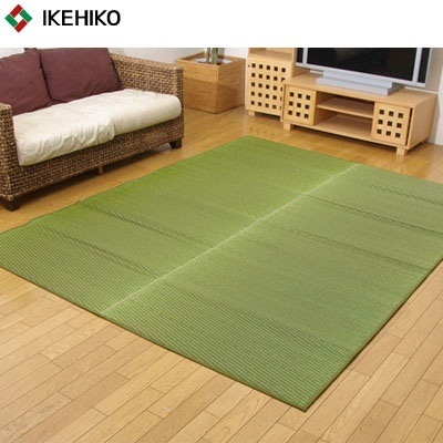 イケヒコ・コーポレーション 純国産 い草ラグカーペット 『Fソリッド』 グリーン 約191×250cm（裏:ウレタン） 8213330 【送料無料】
