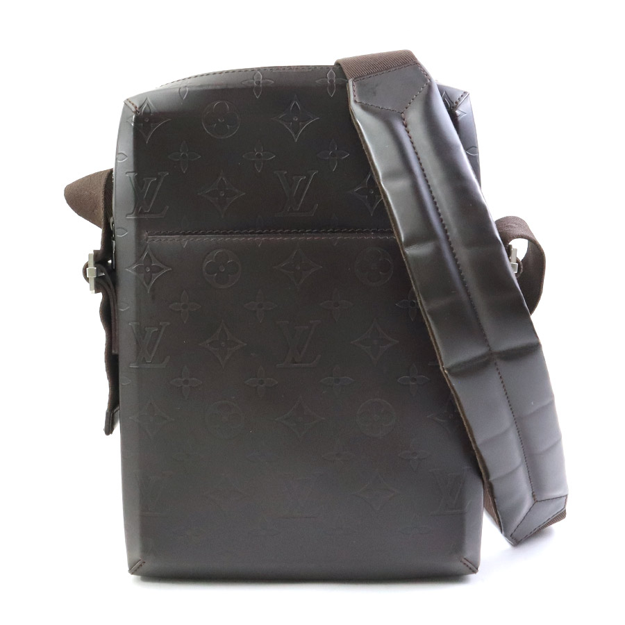 ルイ ヴィトン LOUIS VUITTON 斜め掛けショルダーバッグ モノグラムグラセ ボビー モノグラムグラセレザー ダークブラウン シルバー メンズ M46520 e58874a