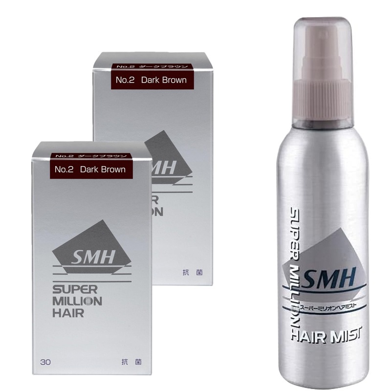 ルアン スーパーミリオン ヘアー ダークブラウン 30g ×2個 + ヘアミスト 165mL ×1 個 セット ミリオンヘア ヘアーミスト 薄毛 パウダー 薄毛隠し 増毛パウダー ヘアパウダー