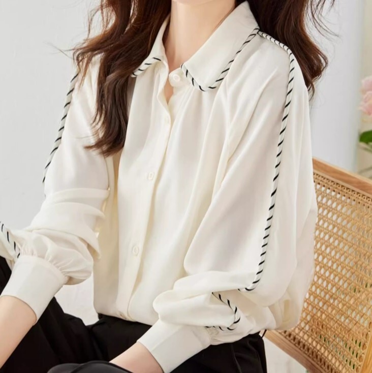トップス シャツ ブラウス 長袖 シフォン かわいい 大人可愛い きれいめ シンプル カジュアル 大人 上品 おしゃれ お洒落 かっこいい レトロ 大人女子 こなれ感 ラフ ラブリー キュート 6,142円