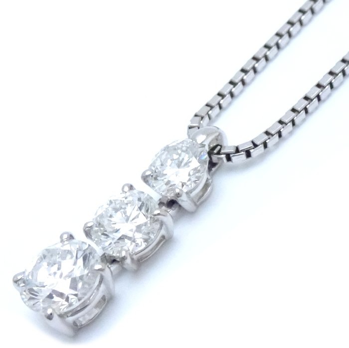 ダイヤモンド ネックレス ダイヤモンド1.01ct Pt900プラチナxPt850プラチナ /75759【中古】
