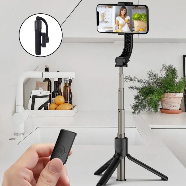 リモートブラック付きの拡張可能なハンドヘルドジンバルスタビライザーパンチルト三脚