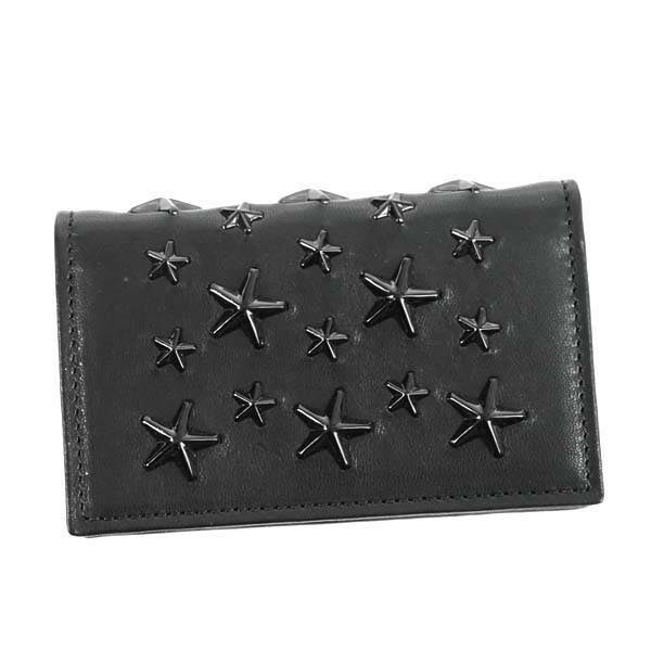 ジミー チュウ Jimmy Choo / LEATHER W/ENAMEL STARS カードケース #NELLO ENL BLACK/BLACK新春初売り大特価中!