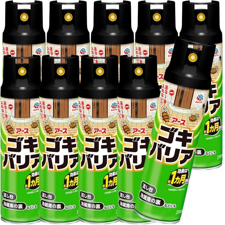 10個セット アース製薬 ゴキバリア 250ml スプレー ゴキブリ トコジラミ イエダニ