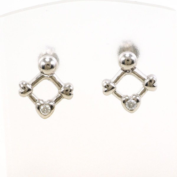 PT900 プラチナ K18WG ピアス ダイヤ 総重量約2.1g ジュエリー 中古