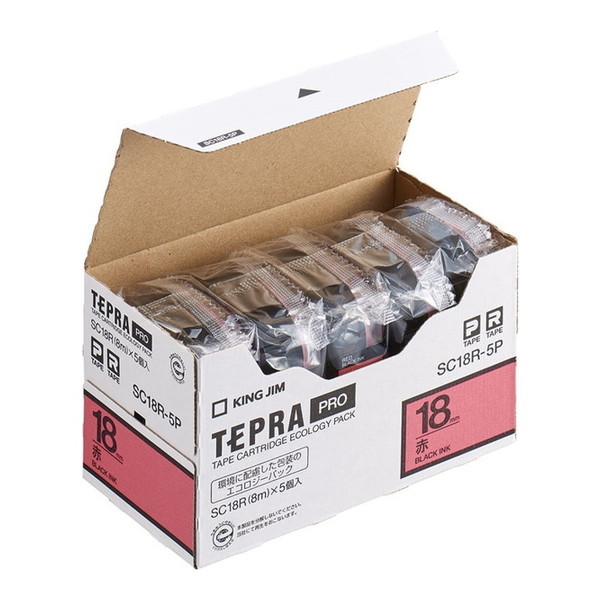SC18R-5P テプラPROテープエコノパック 5個入 18mm赤