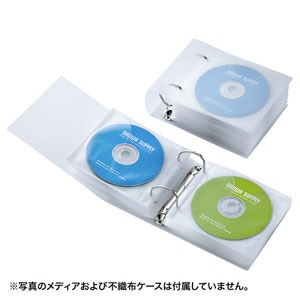 他サイト： サンワサプライ CD・DVDリング式ファイルケース（36枚収納・クリア） FCDRG36CLNの商品画像