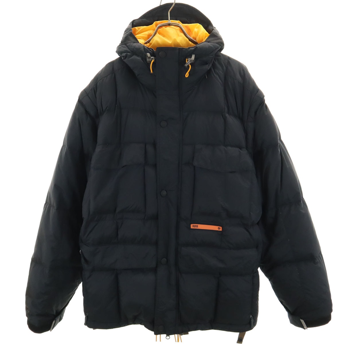 スキー 2WAY ダウンジャケット L ブラック系 メンズ 古着