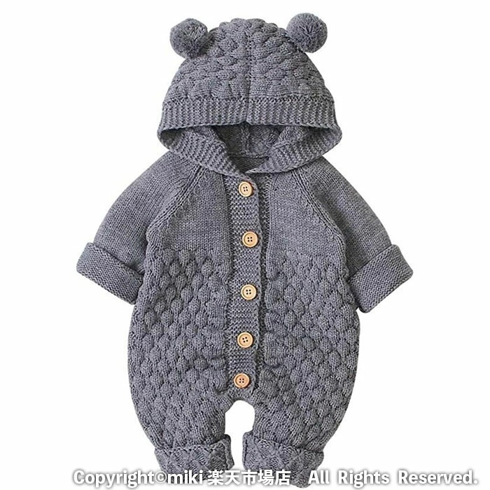 【最新モデル登場!!】【Q001O最.低.価.格!6色】ベビー服 新生児 フード付きロンパース 男子 女子 長袖 無地 ボタン 赤ちゃん クライミング 子ども服 可愛い ニット 歩行服 ジャンプ 秋冬