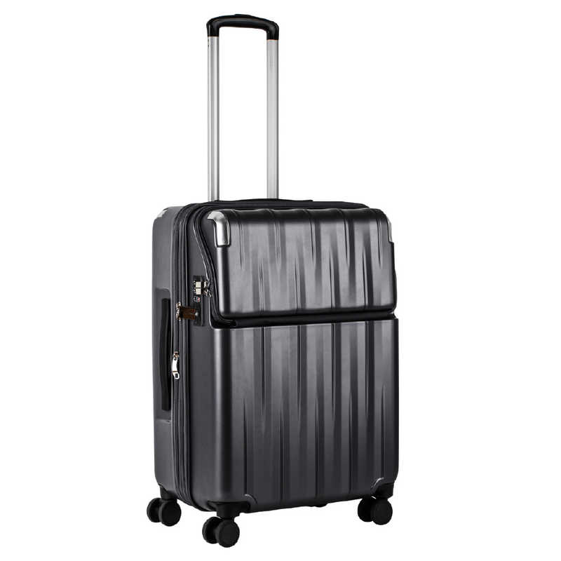 トラベリスト　トップオープン 拡張機能付きスーツケース Mサイズ レスト ［TSAロック搭載］ マットブラック　76-25081