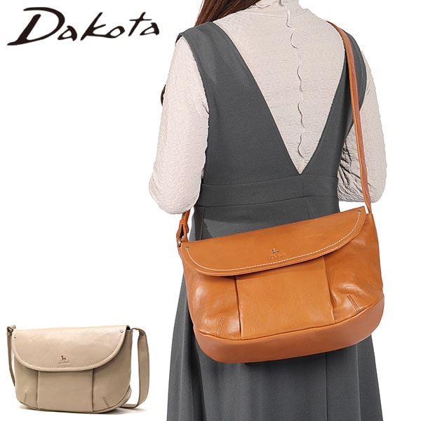 ダコタ限定ノベルティ付 ショルダーバッグ レディース 斜めがけバッグ ブランド 大人 軽量 上品 カジュアル おしゃれ 横型 かぶせ型 B5 牛革 トラッチャ 1034790