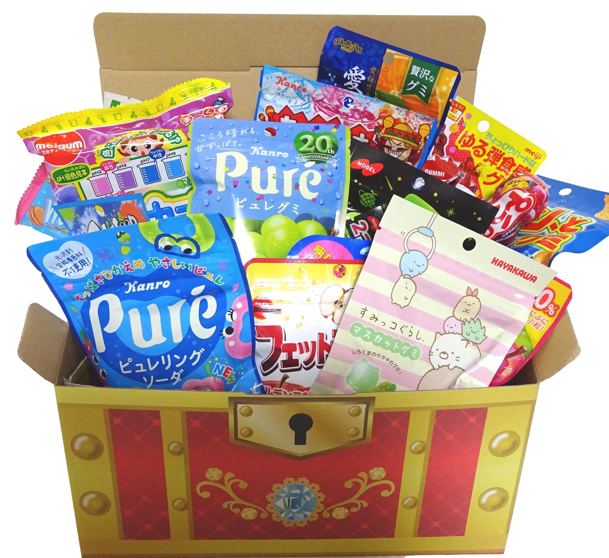 【グミ 50点 お楽しみセット】 食べ比べ 詰め合わせ 駄菓子 人気 アソート 景品 誕生日 プレゼント クリスマス ギフト ぴきしぇも オリジナル 宝箱 (キングダム)