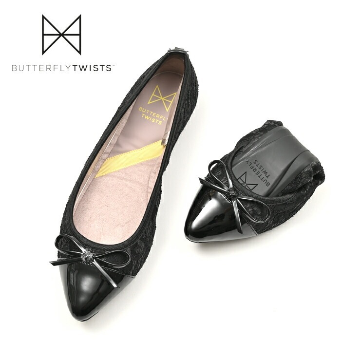 バタフライツイスト HOLLY ホリー BLKGLACE ポインテッドトゥButterflytwist 卒園 卒業 入園 入学 行事 イベント バレエシューズ フラットシューズ ポケッタブルシューズ