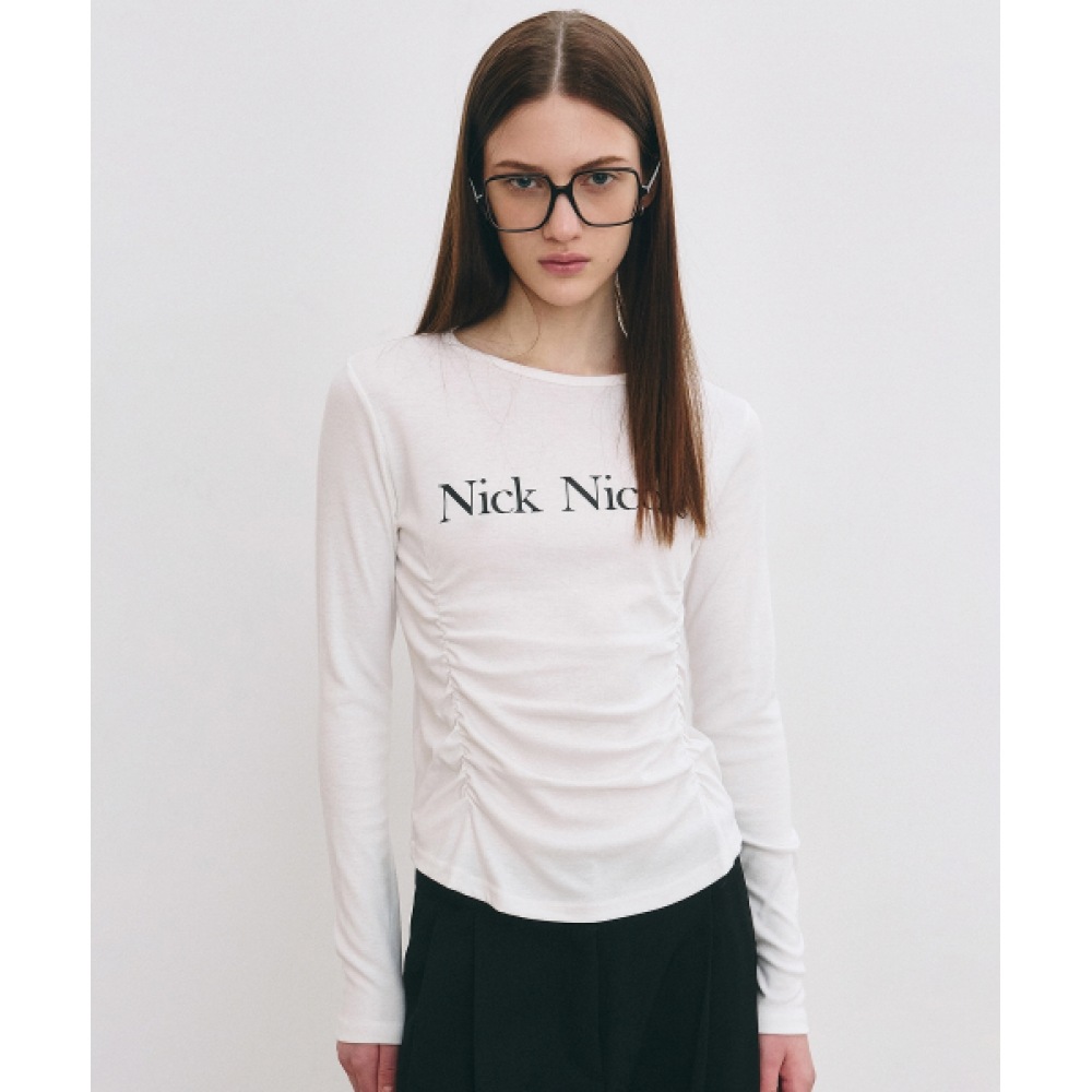 ニック&ニコールニコールピンタックシャーリングトップ_アイボリー