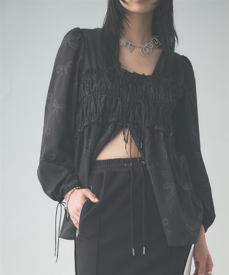 シャツ・ブラウス パフスリーブブラウス