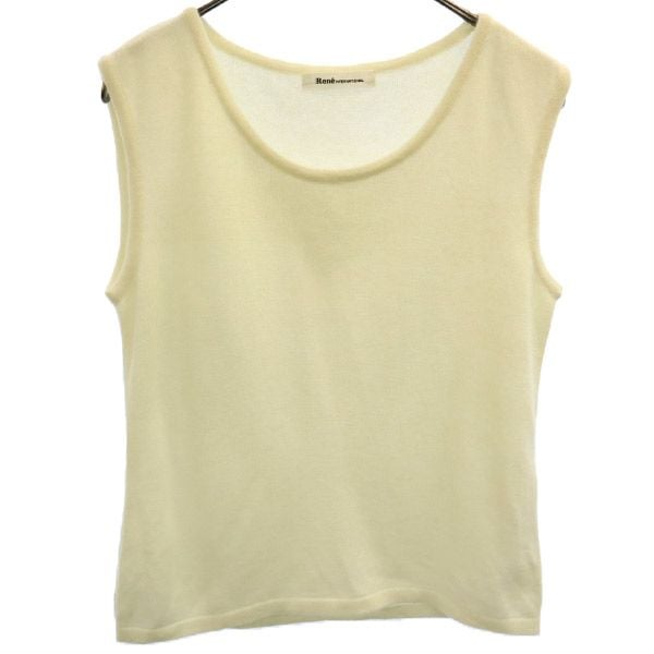 ルネインターナショナル ノースリーブ ニット 38 ホワイト Rene INTERNATIONAL セーター レディース