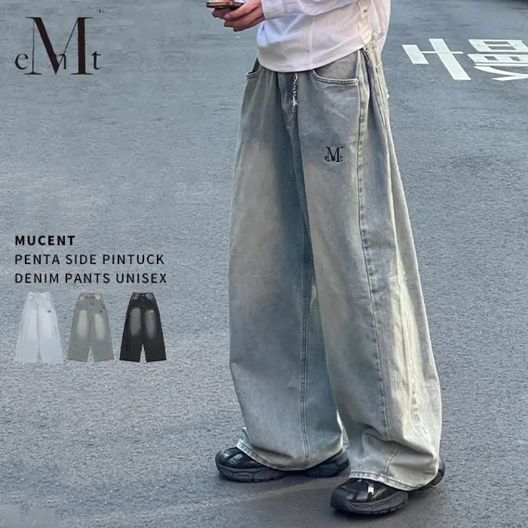 MUCENT(ムセント)/PENTA SIDE PINTUCK DENIM PANTS UNISEX