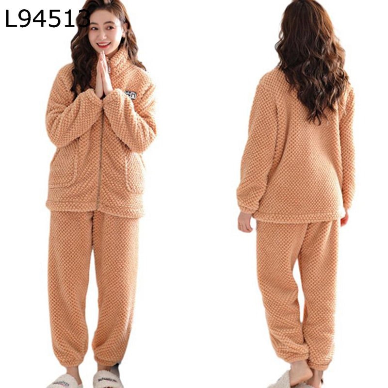 ナイトウェア 寝巻き レディースパジャマ 部屋着 前開き 上下セット 大きいサイズ 室内服 昼寝着 防寒 柔らか あたたかい 肌に優しい 快適 冬用 お風呂上り プレゼント