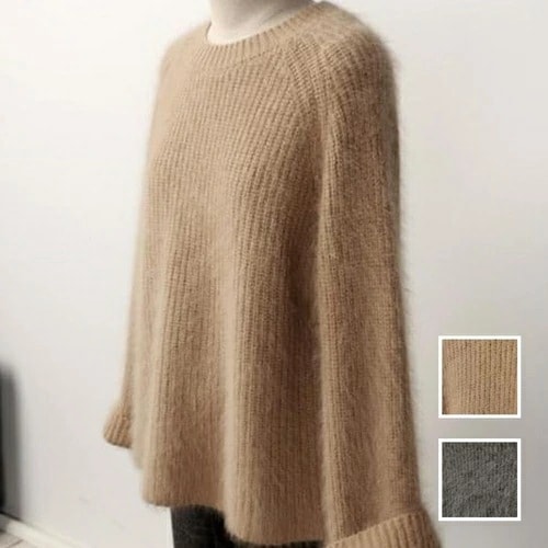 ニット セーター 韓国 ファッション レディース 秋 冬 カジュアル コーデ シンプル 定番 セレカジ 20代 30代 40代 2025 モヘア風 ラグランスリーブ リブ ふわふわ