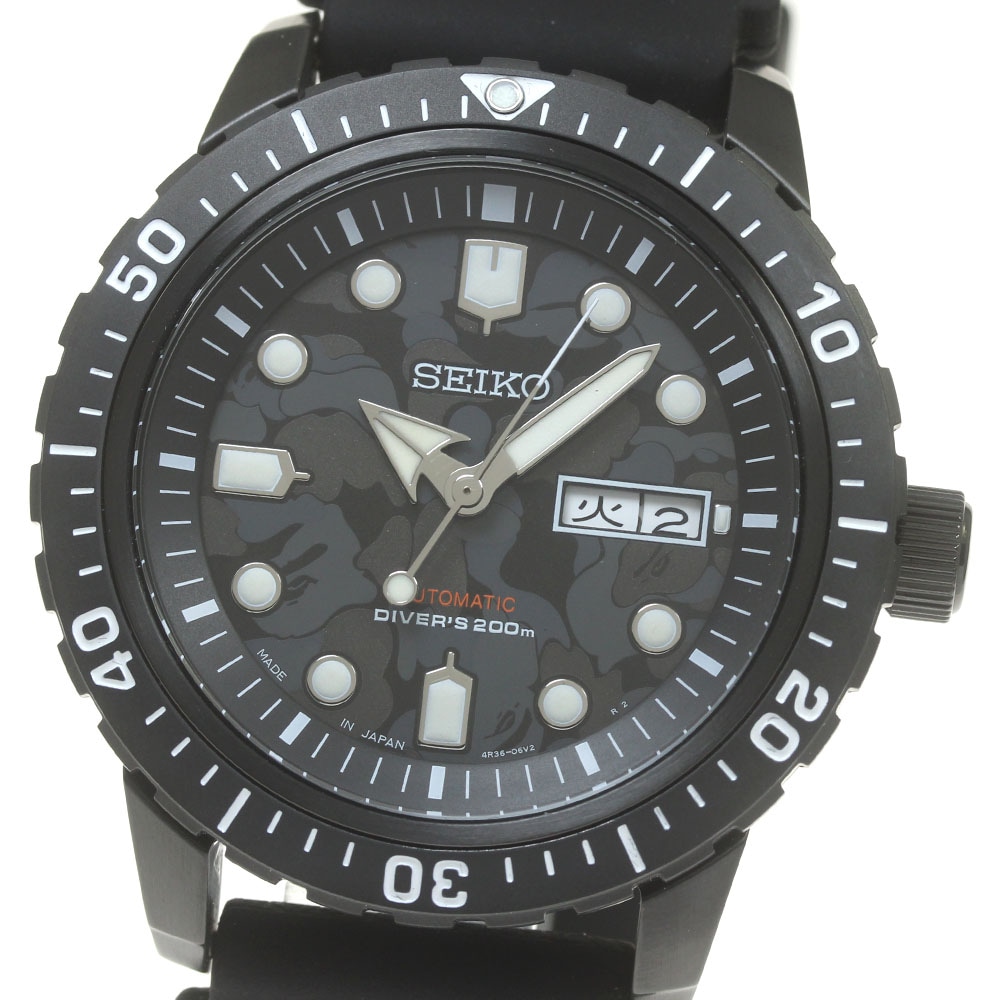 セイコー SEIKO 4R36-08K0/SZEL004 200ｍ ア ベイシング エイプ 日本限定 AT メンズ 極美品 箱・保証書付き_841773【中古】