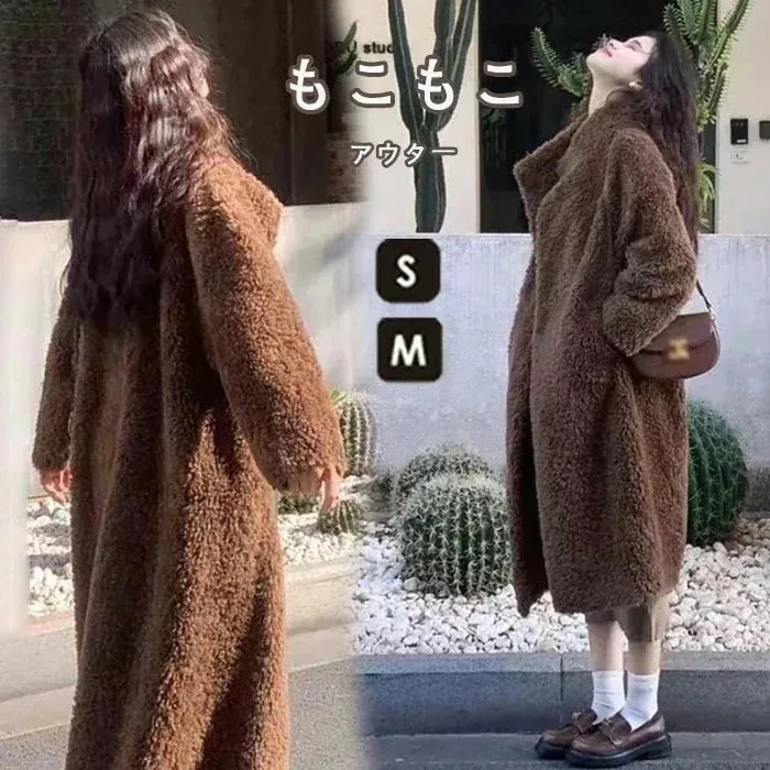 ファーコート フェイクファー コート レデイース ファー 防寒コート ロング丈 冬 長袖 ゆったり 軽量 防風 防寒 ふんわり 暖かい あったか 柔らかい ショート丈 モコモコ 韓国風 きれいめ アウ