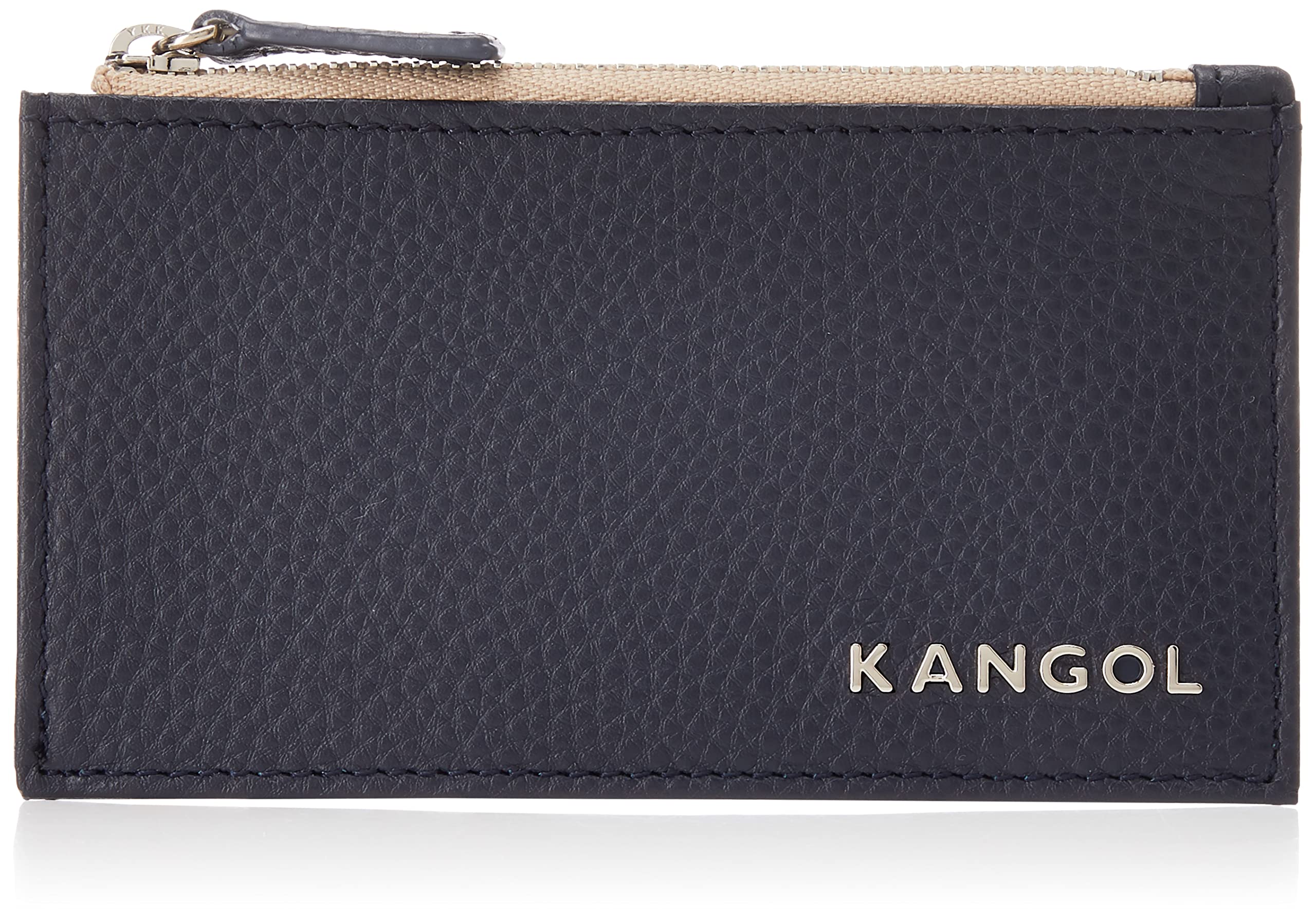 [カンゴール] 小銭入れ メタルロゴ 高級ソフトシュリンクレザー バイカラー フラグメントケース コインケース ネイビー