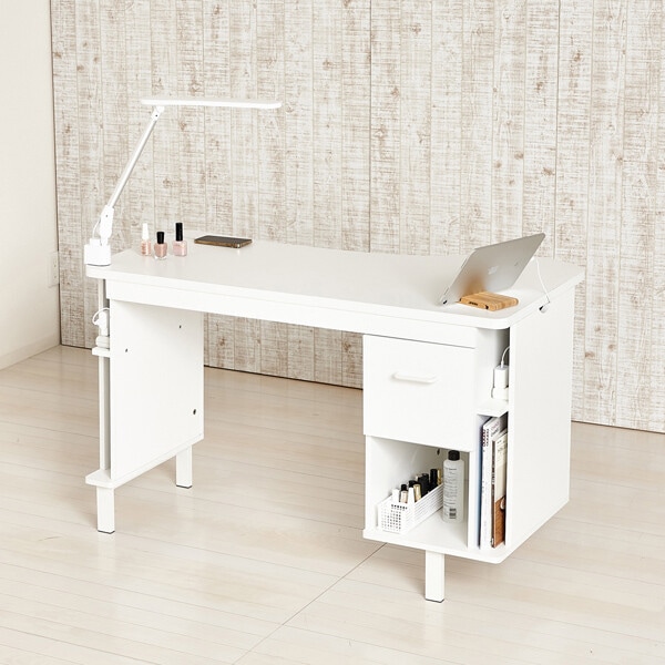 ネイルデスク　W1400　対面式デスク　大量収納　メラミン素材　おしゃれデザイン