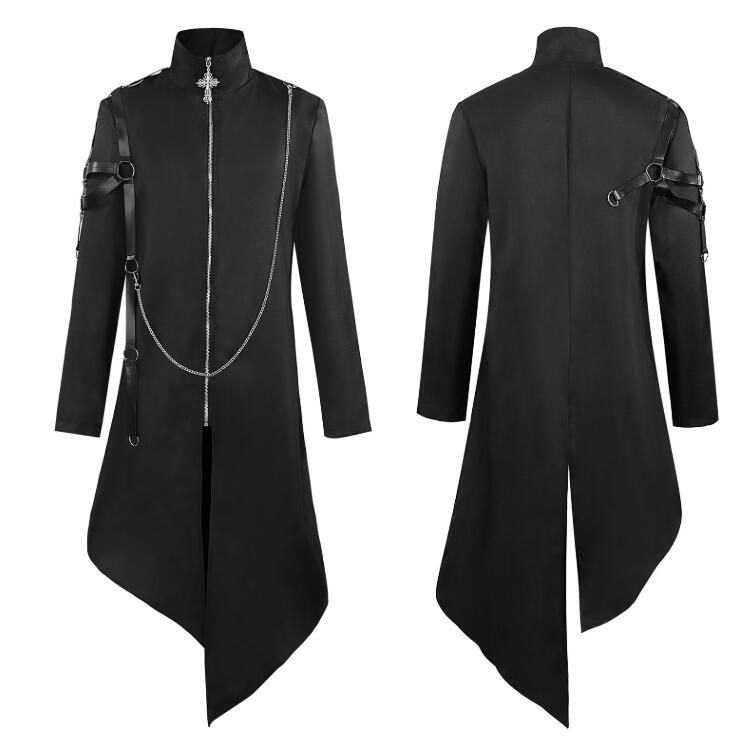 迅速な出荷 黒系コスプレジャケット メンズ ハロウィン コスプレ 衣装 ショート丈 ベスト ダブルボタン ジャカード 花柄 欧米 中世 貴族 王子様 コスチューム ゴシック レトロ パンク ロック ロ