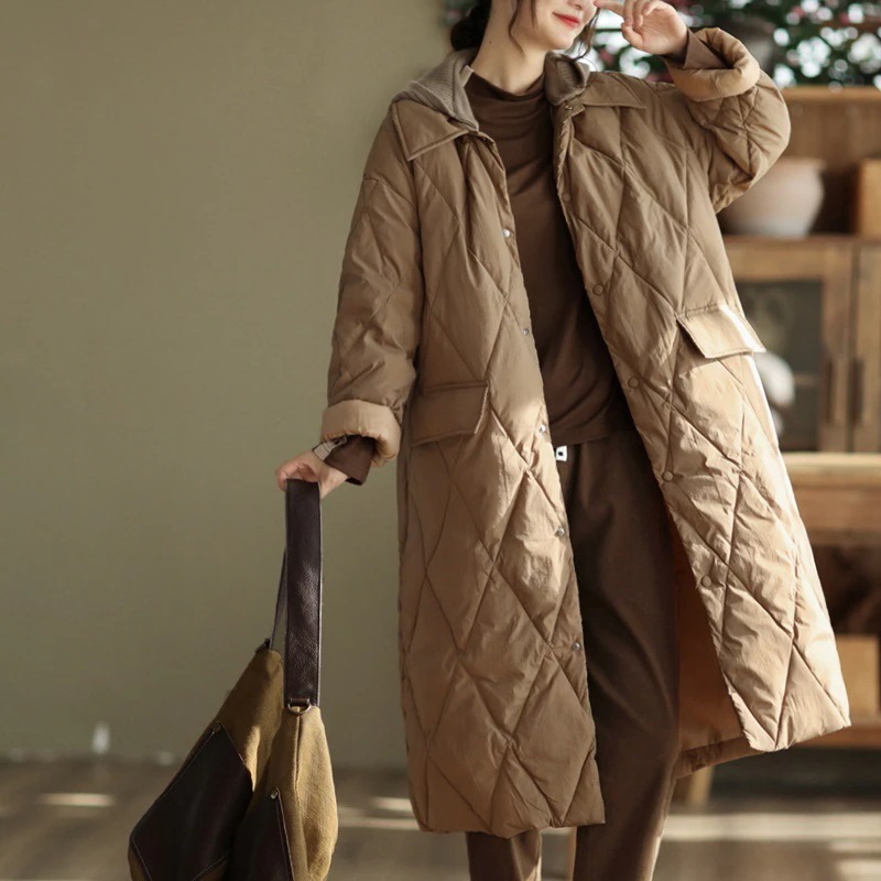 【急速出荷】新作 トレンド ダウンコート レディース ロング丈 ロングコート ダウン ジャケット フード付き アウター トップス 無地 カジュアル おしゃれ