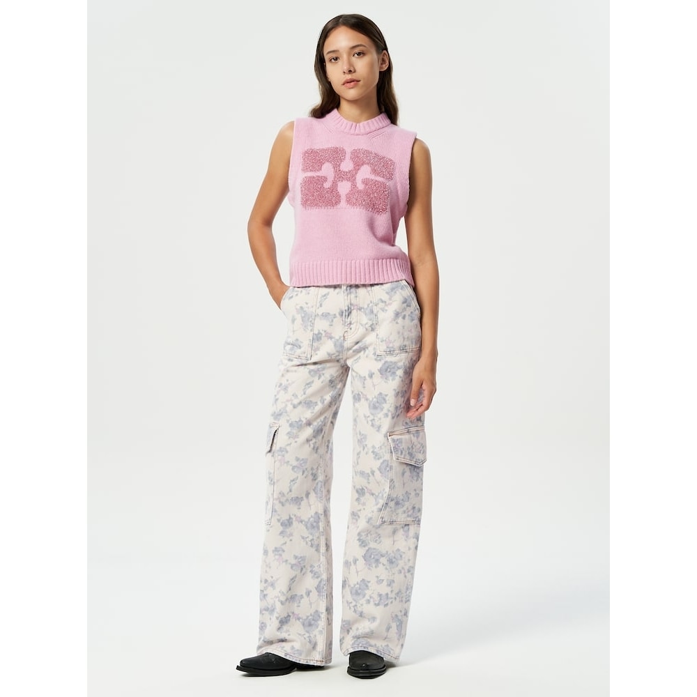 GANNI プリントデニムアンギ-豆腐 FW24/QN4521R070