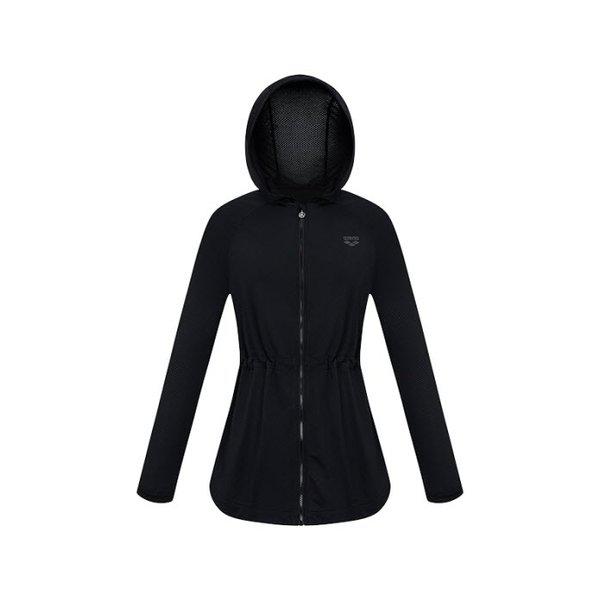 女性コアジップアップロングカバーアップ (A6BL1QR42_BLK)