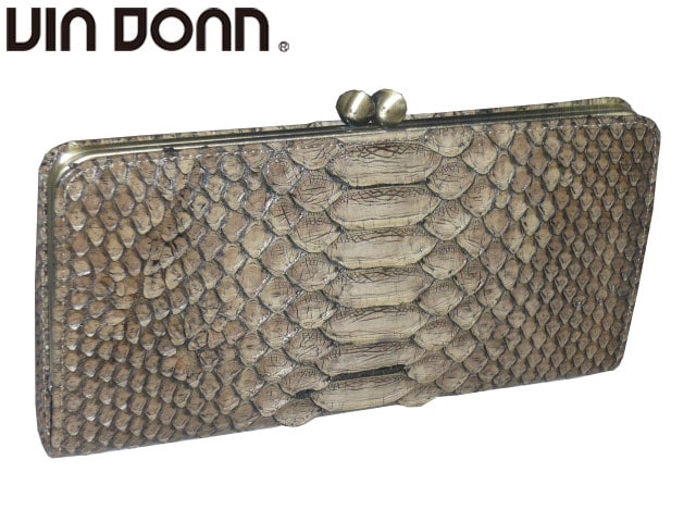 Viadoan ヴィアドアン ヘビ革 牛革 アンティークパイソン がま口長財布 475 via45 24,200円