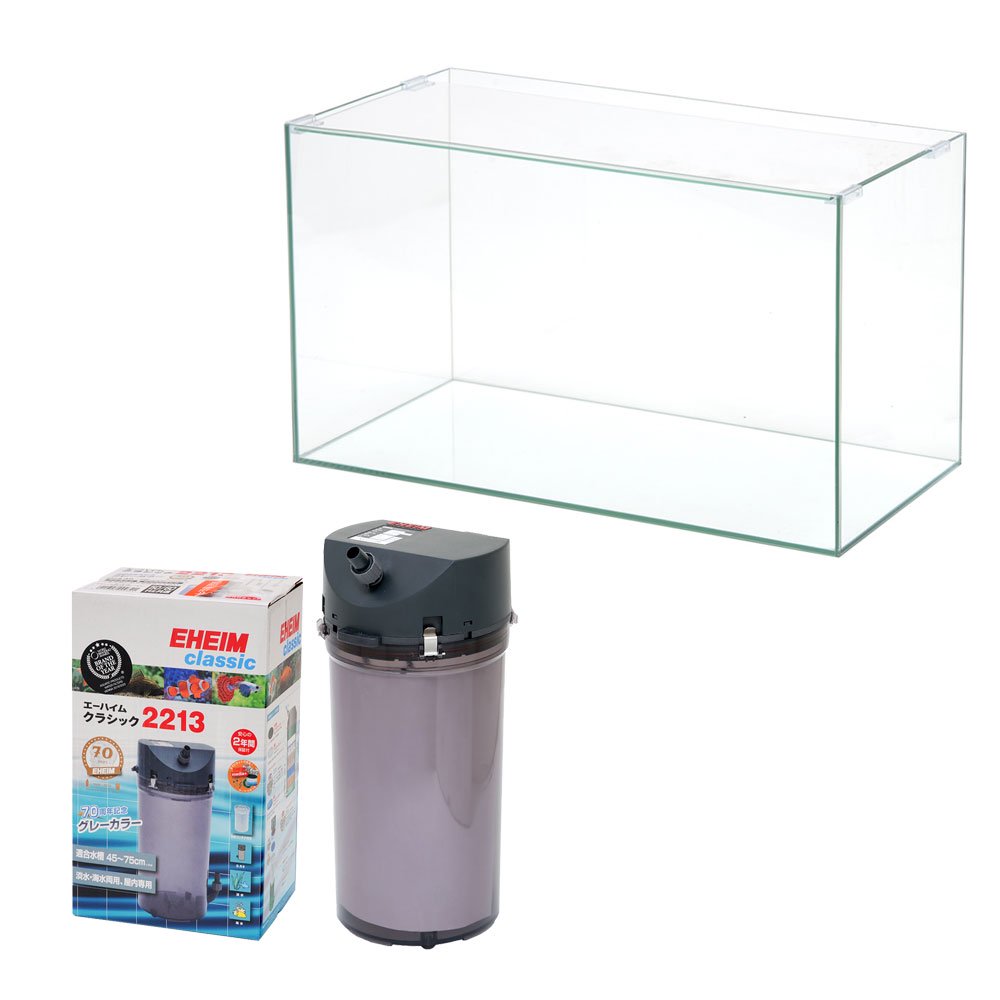 ガラス水槽　アクロ６０（６０X３０X３６ｃｍ）＋創立７０周年記念商品　エーハイム　クラシックフィルター２２１３　ろ材付きセット　グレー　ＣＲＣ10―11―03―40―40 12,368円