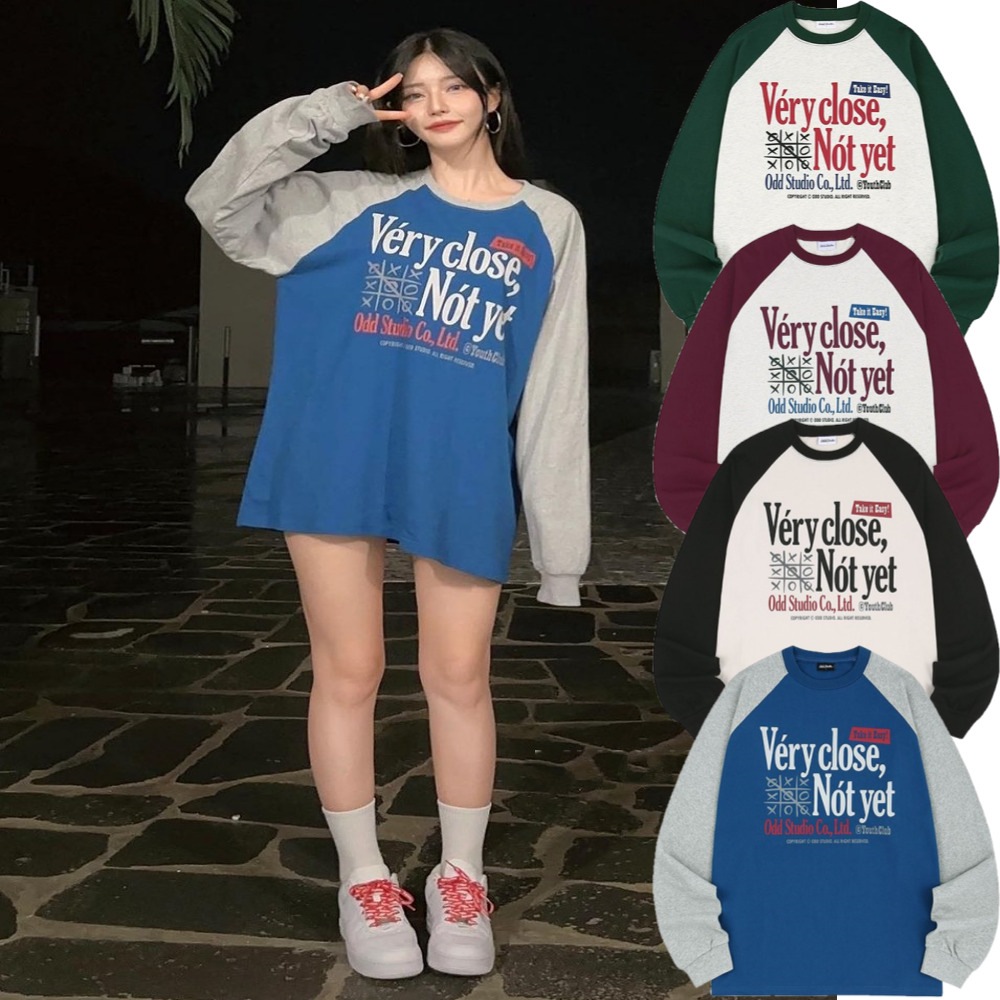 Very Close Raglan Over Fit Long Sleeve/ユニセックス/長袖 Tシャツ/ペアルック