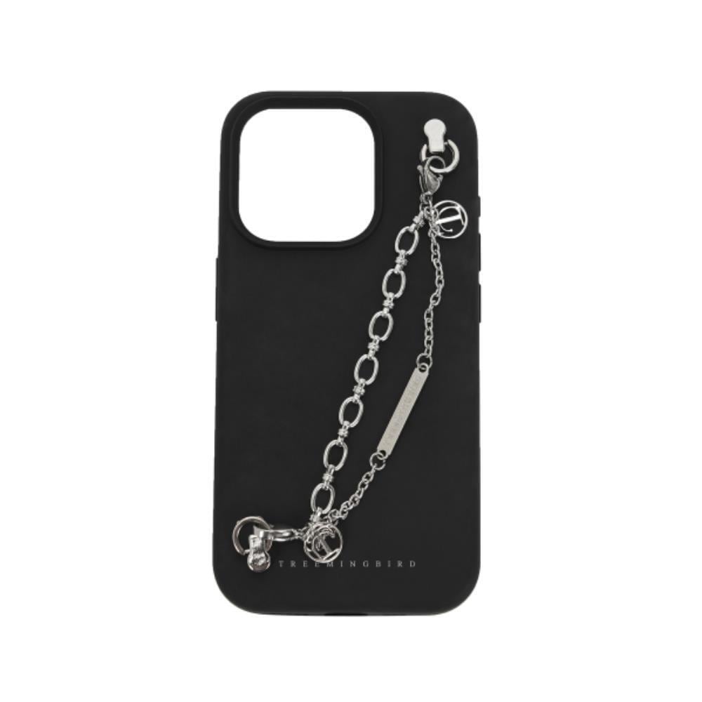 TREEMINGBIRD Layered Chain Strap Phone Case Black TM25