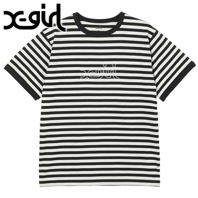 メール便 アウトライン ミルズロゴ ショートスリーブ リンガーTシャツ [105243011003] レディース トップス 半袖 ボーダー 30周年記念 MULTI