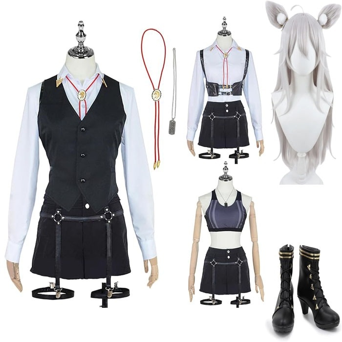 新作入荷コスチューム獅白ぼたん コスプレ 衣装 服 チョーカー付き コスチューム ハロウィン 仮装 衣装+飾り 靴ウィッグコスプレ