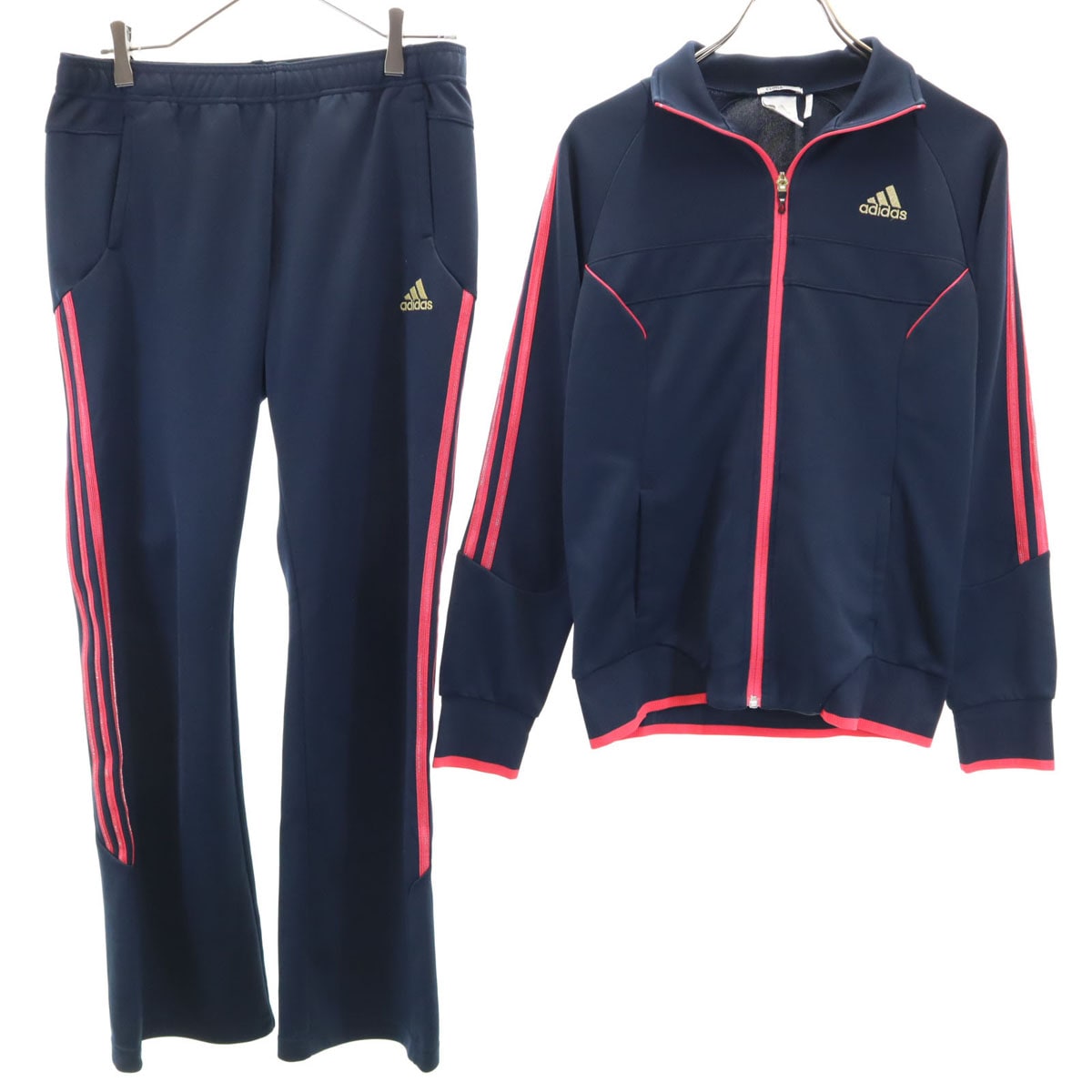 ジャージジャケット 上下セットアップ L ネイビー メンズ 古着