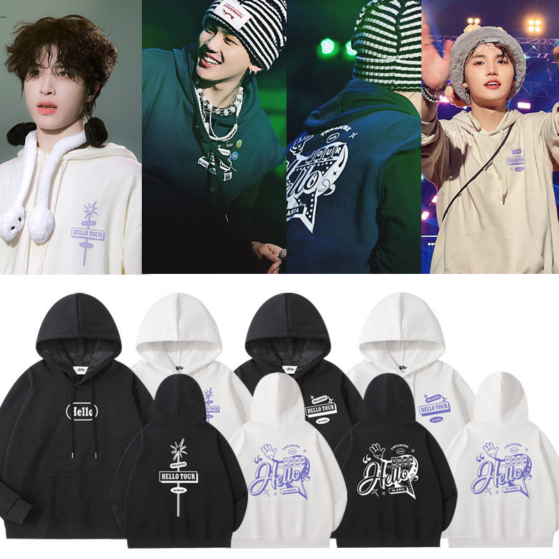 treasure コンサートhelloパーカートレーナー春プラスベルベットルーズプルオーバー応援服