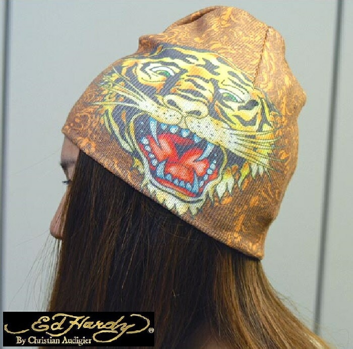 セール エドハーディー ニットキャップ 200種類の品揃え Ed Hardy Tiger ブラウン メンズ レディース エドハーディー 正規品 LAセレブ サファリ ファッション 雑誌 掲載