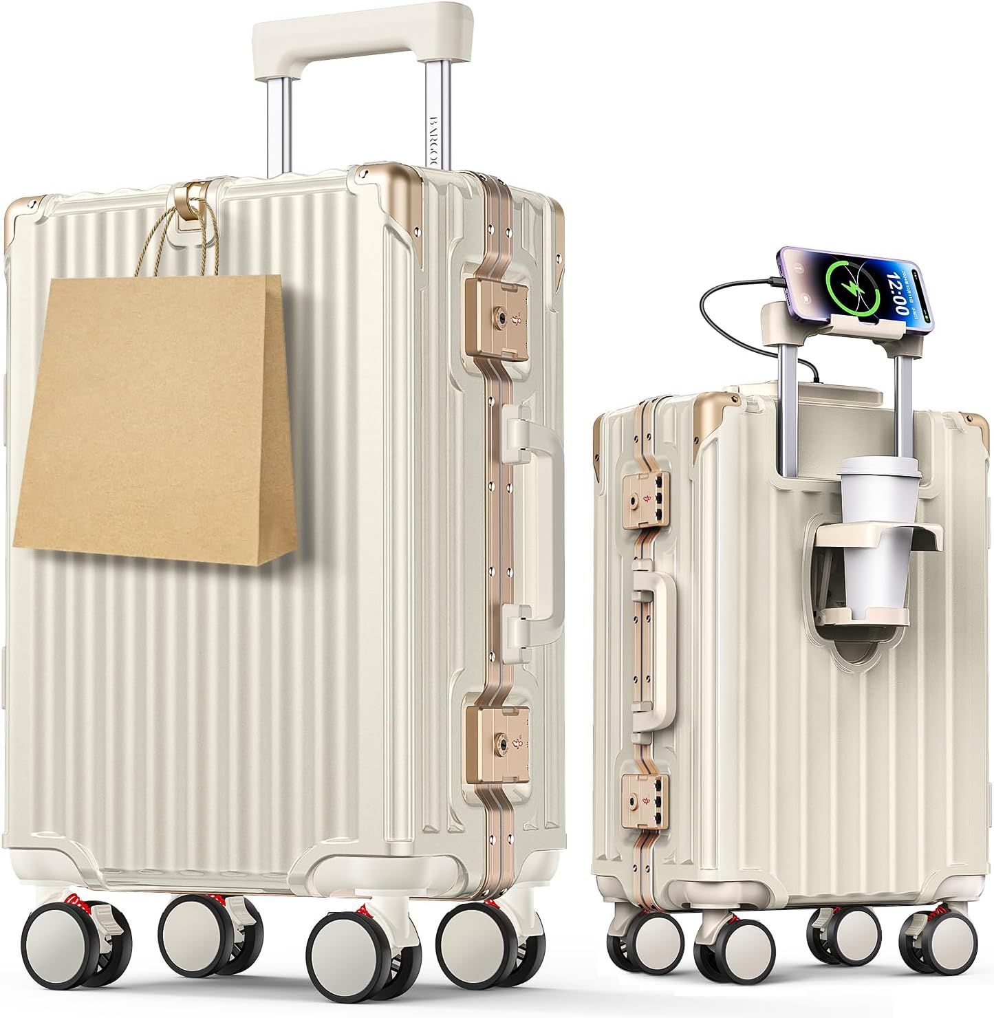スーツケース 機内持ち込み 軽量 大型 S M Lサイズ対応 キャリーケース アルミ フレームタイプ ストッパー付き ダブルキャスター 静音 耐衝撃 旅行 出張 TSAロック搭載