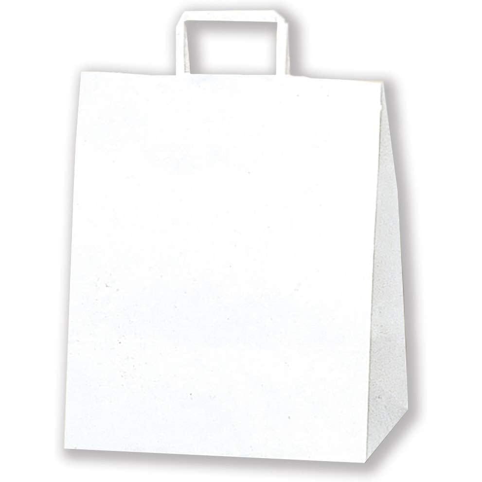 （まとめ買い）シモジマ HEIKO 手提げ紙袋 H25チャームバッグ W2（平手） 晒白無地 50枚 幅300xマチ210x高370mm 003278101 [x3セット]