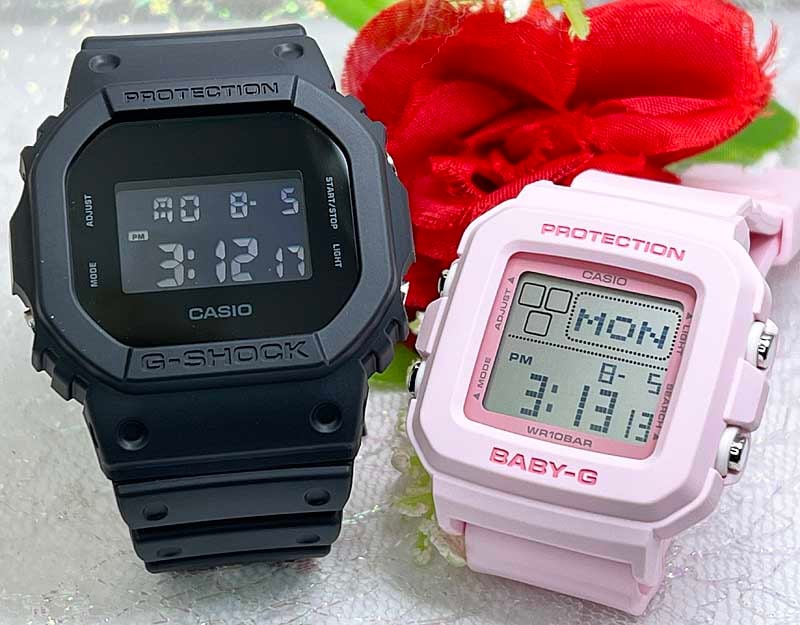 電池式 恋人たちのGショック ペアウオッチ G-SHOCK BABY-G ペア腕時計 カシオ 2本セット DW-5600UBB-1JFBGD-10-4JF　デジタル クリスマス プレゼント 誕