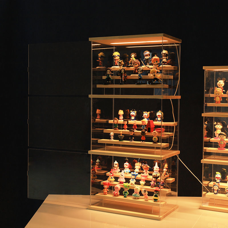 フィギュアケース アクリルケース ディスプレイケース コレクションケース ショーケース 飾りケース ケース フィギュア 展示ケース 透明 台座 模型 人形 ひな壇 陳列 アクリル LEDライト付き