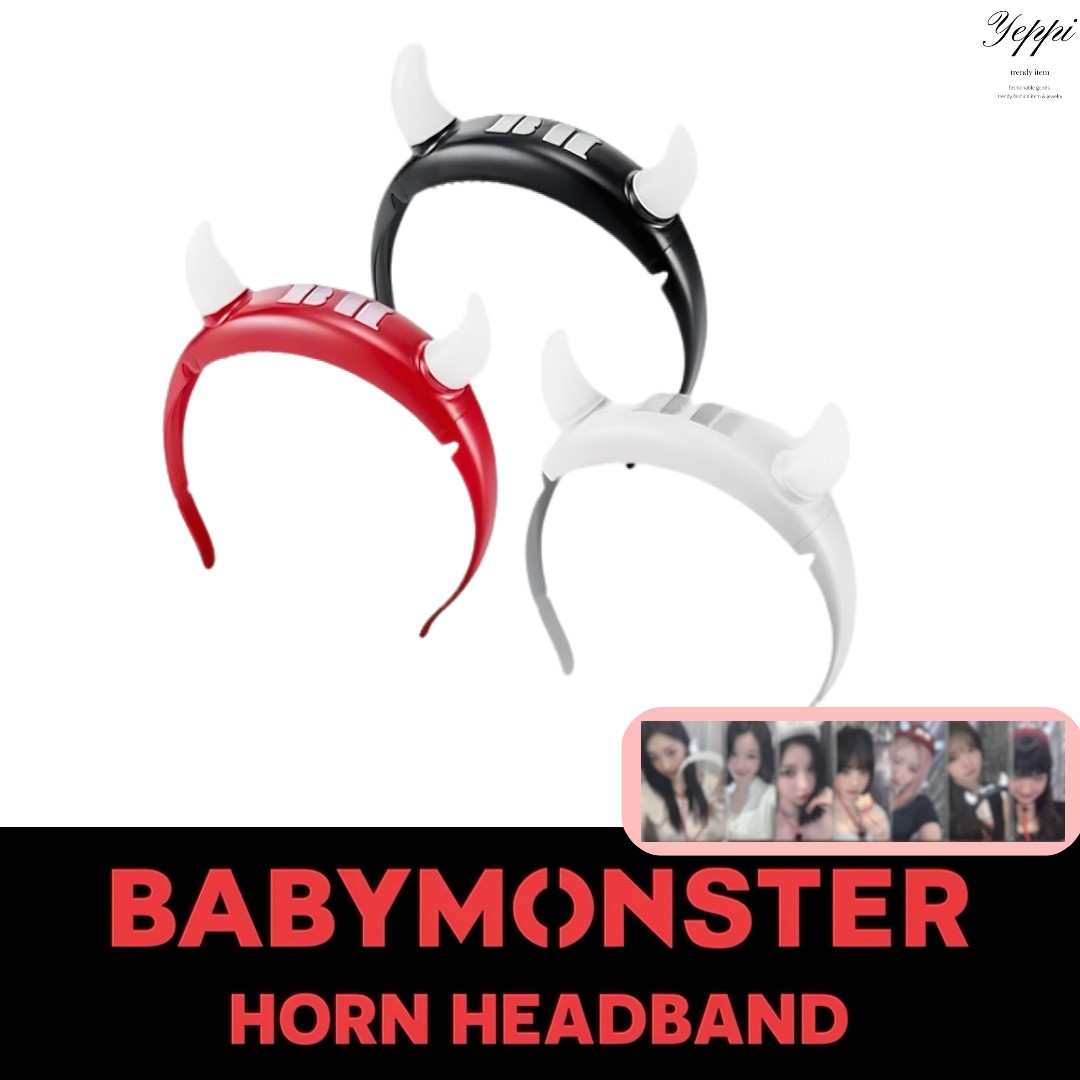 【 当日出発 】BABYMONSTER OFFICIAL HORN HEADBAND [ 公式特典1枚+当店特典1枚 ] babymonster 公式グッズ