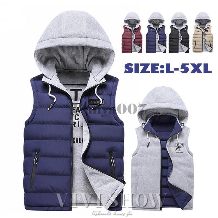 中綿ベスト ダウンベスト メンズ リバーシブル 秋冬 ベスト ベストジャケット アウター ジップアップ 軽量 暖かい フード付き