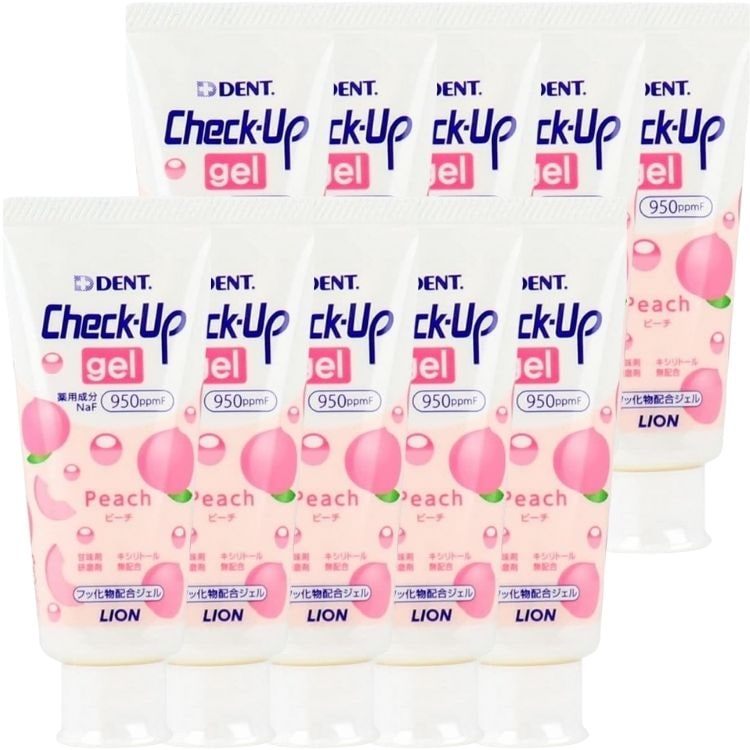 10個セット ライオン チェックアップ ジェル ピーチ 60g 歯磨き粉